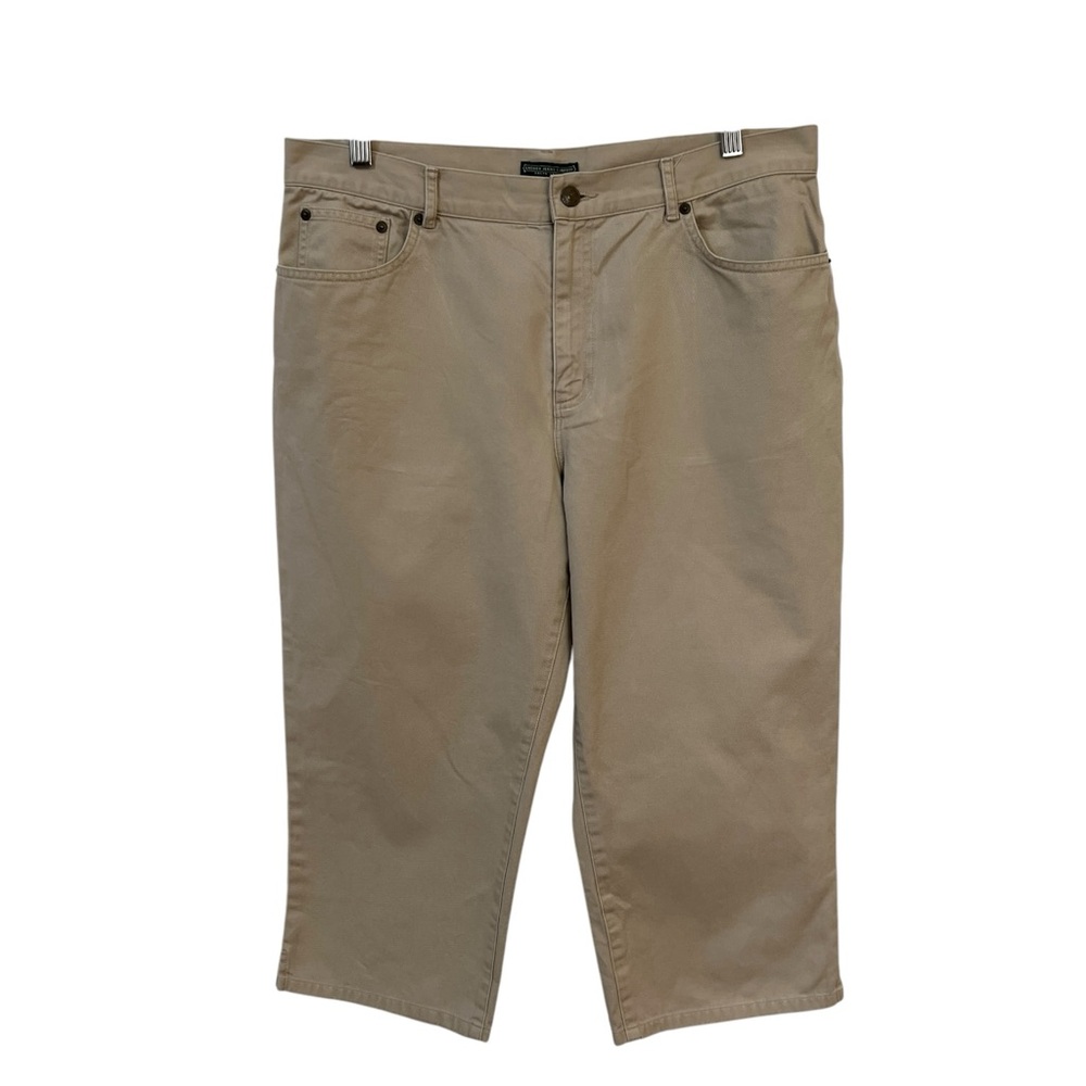 LAUREN JEANS COMPANY lightweight tan denim crops 14